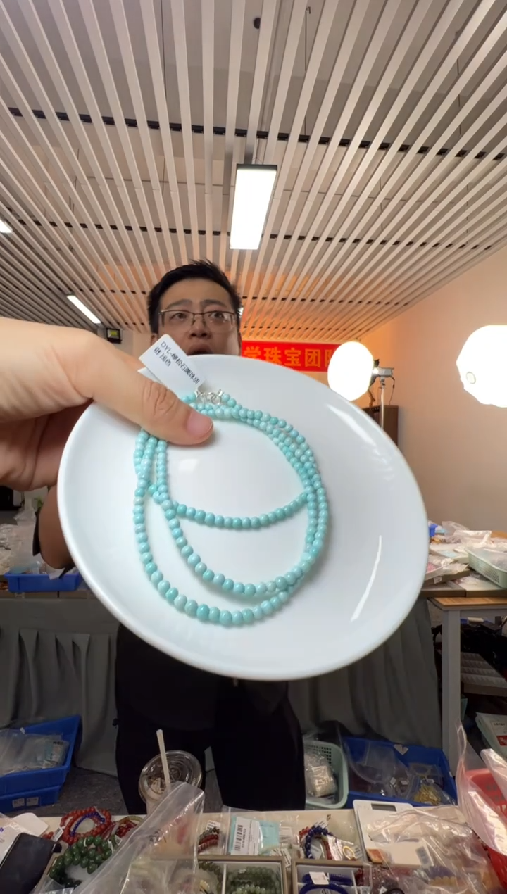 绿松石未镶嵌项链绿松石圆珠项链