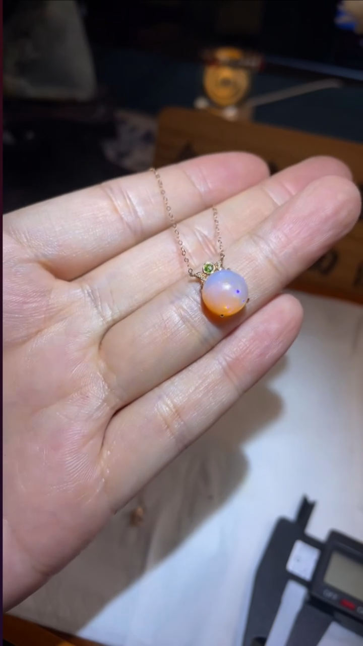 18K金镶嵌欧泊颈饰3279号