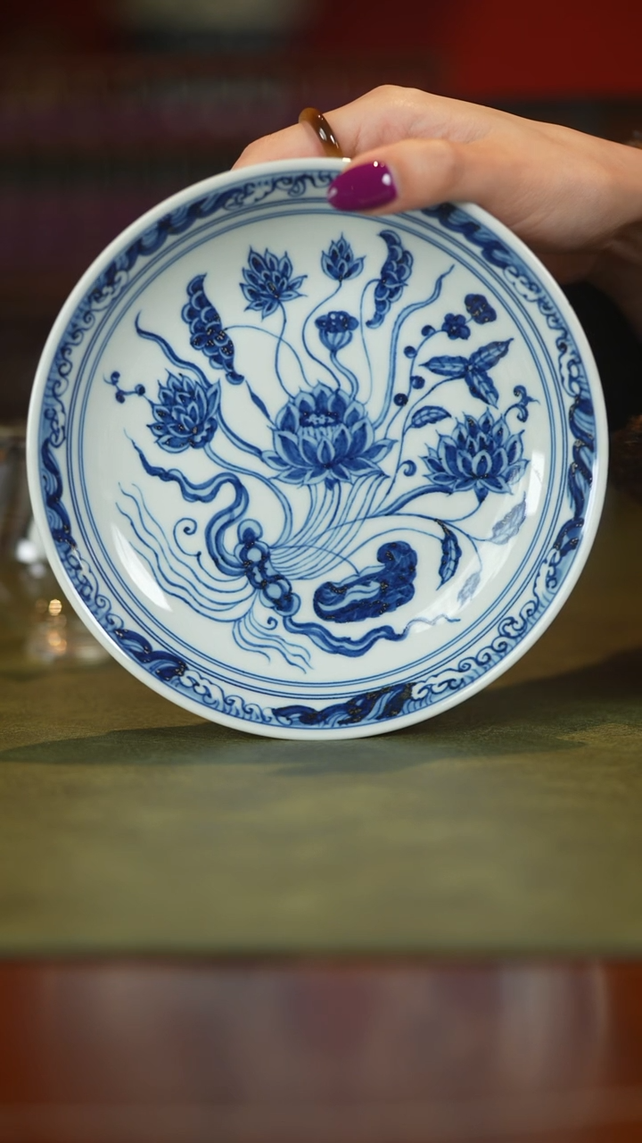 660微瑕无底款景德镇手工手绘壶承