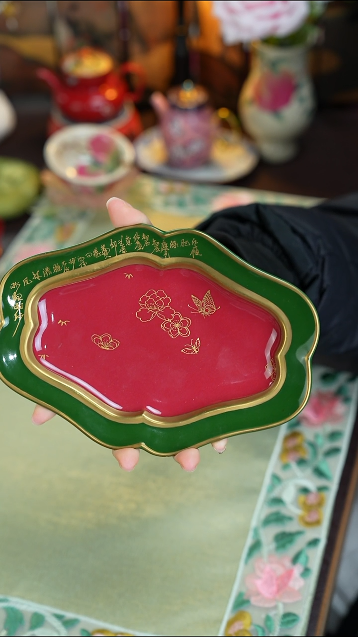 景德镇手工手绘华隐堂壶承