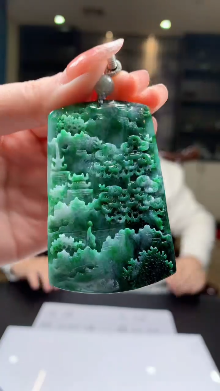 【闪购商品】定制翡翠未镶嵌1074-毛货挂件10