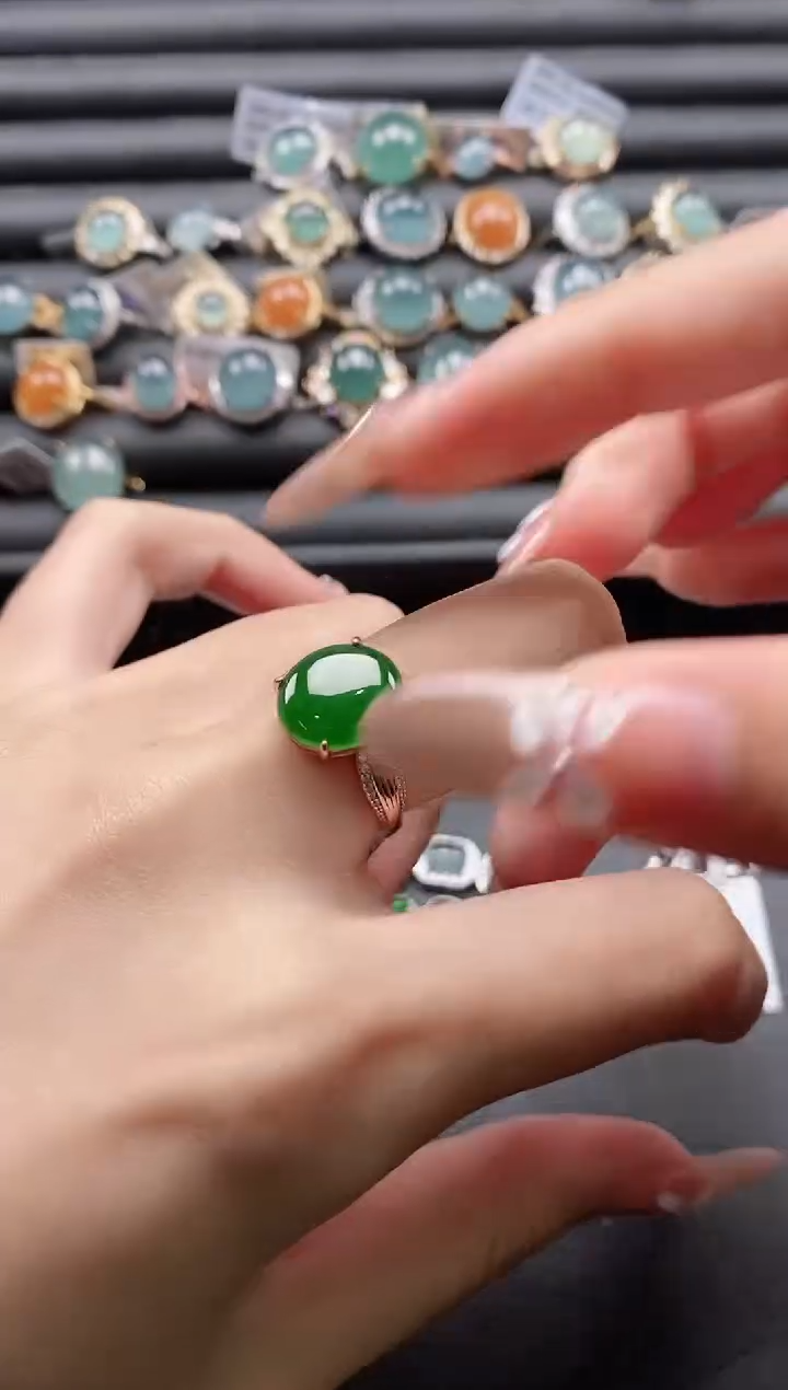 【闪购商品】翡翠戒指银S925镶嵌1111