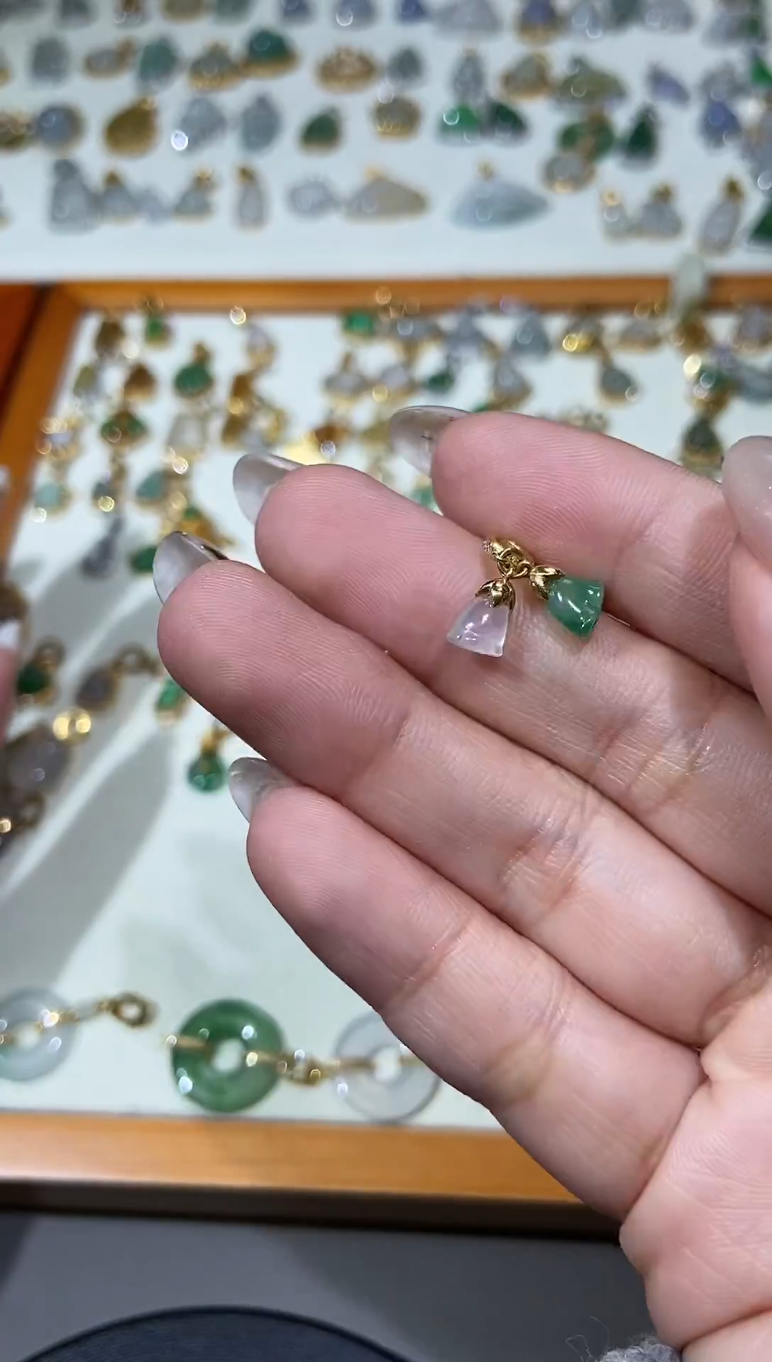 吊坠(不含链)18K金镶嵌翡翠安*111111