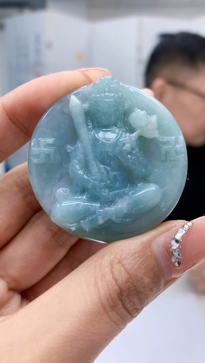 【闪购商品】定制翡翠未镶嵌5152MM-毛货挂件40