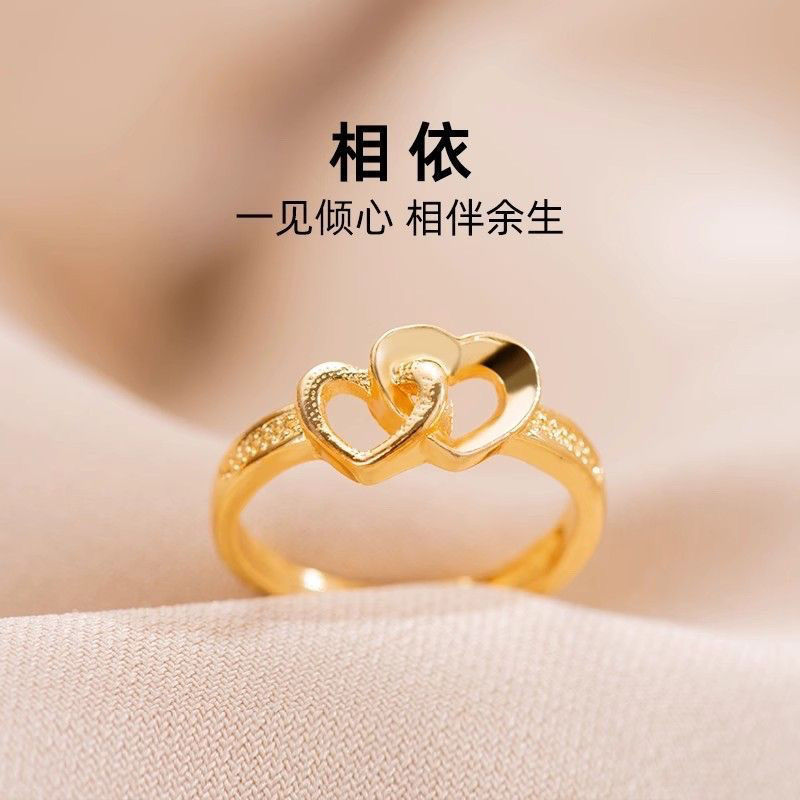 合金戒指 新款时尚高端心心相应戒指