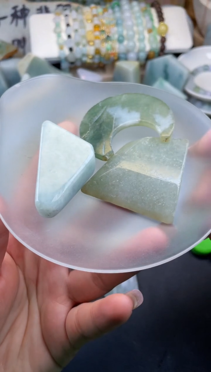 【闪购商品】翡翠颈饰未镶嵌缅甸天然翡翠（3片）1