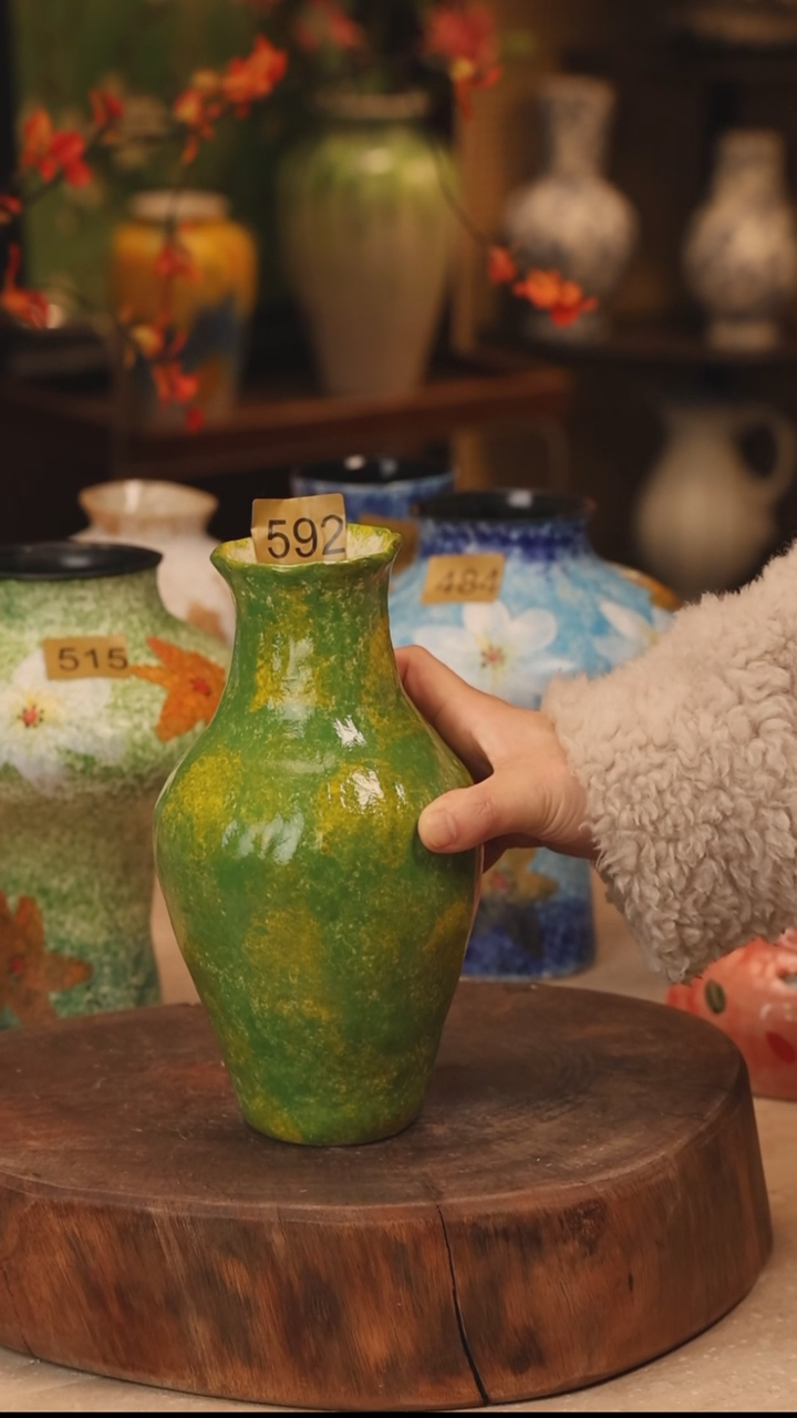 陶瓷景德镇设计师手作花器摆件侘寂风592