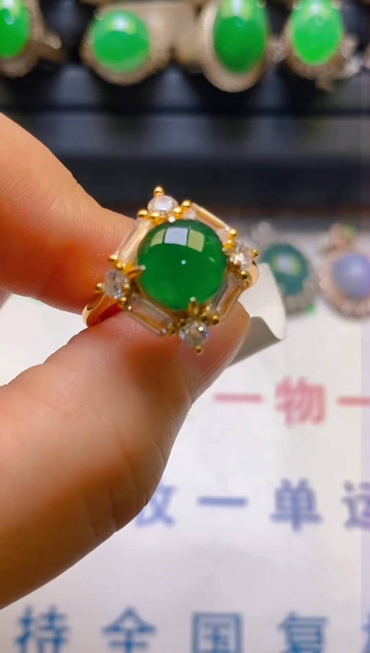 【闪购商品】翡翠耳饰银S925镶嵌天然A货翡翠1