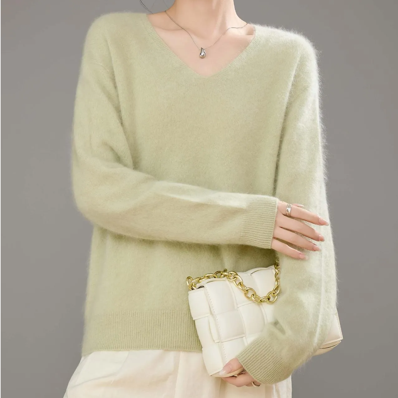 【12.1孤品毛衫】纯色衫宽松型长袖时尚女宽松秋冬SS-258818