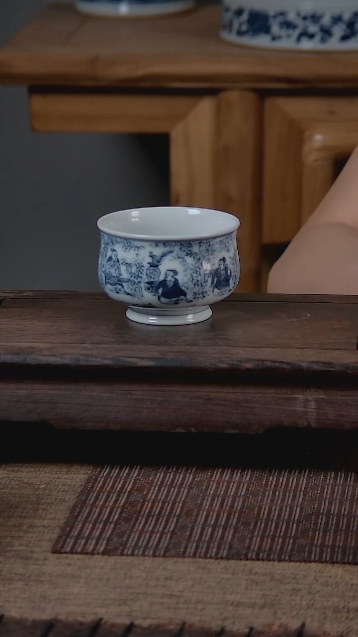 折葵非器手工手绘竹林七贤炉式杯
