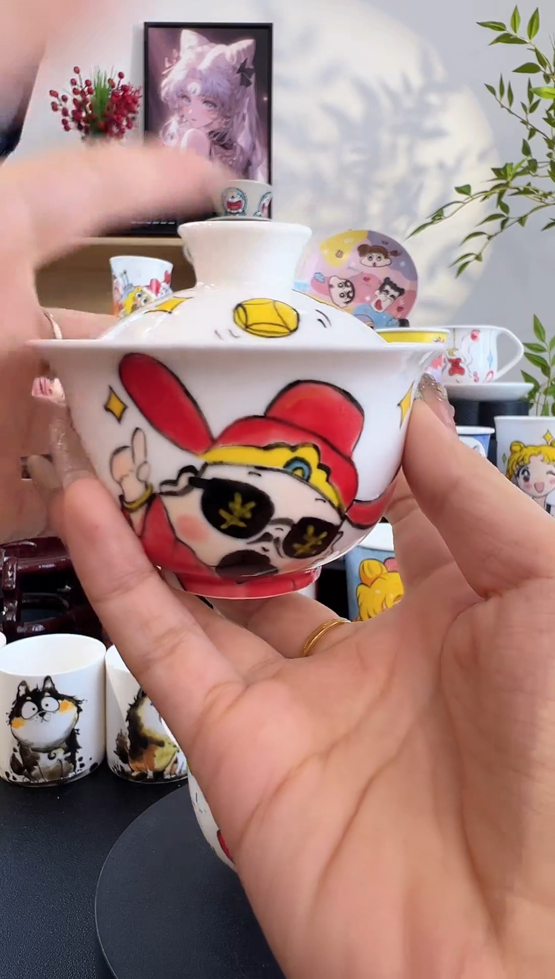 【闪购商品】摆件手工手绘陶瓷小杯杯