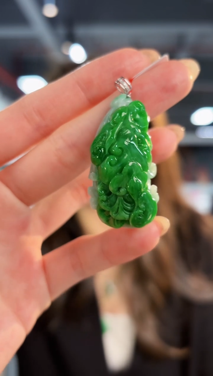 【闪购商品】翡翠颈饰18K金镶嵌缅料A货/支持复检/一件
