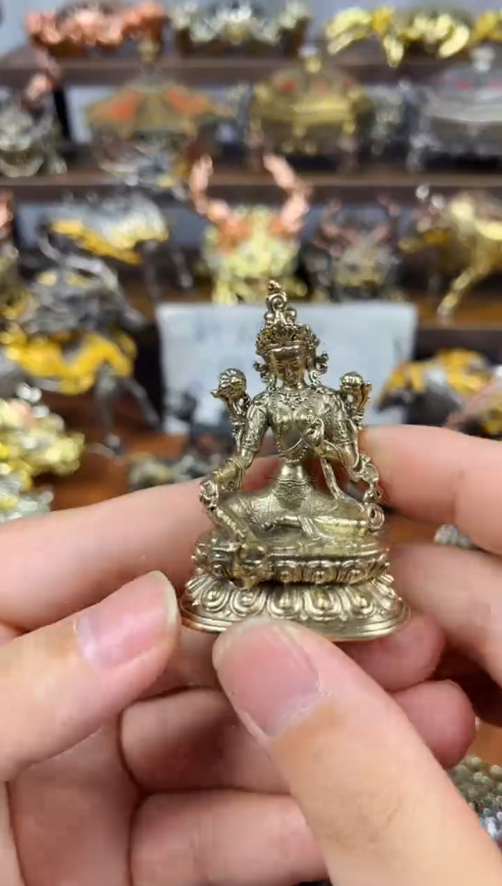 小号度母黄铜复古摆件