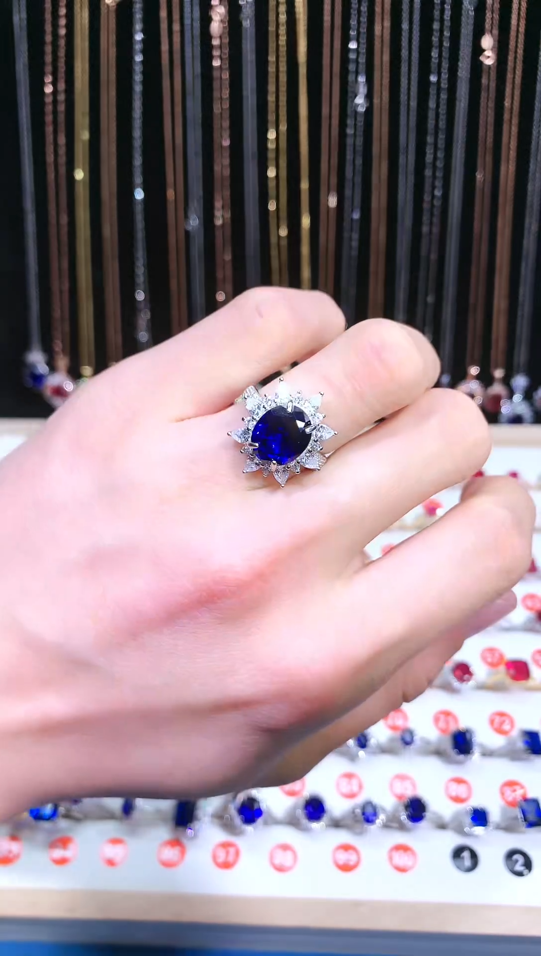 【闪购商品】蓝宝石戒指银S925镶嵌11111