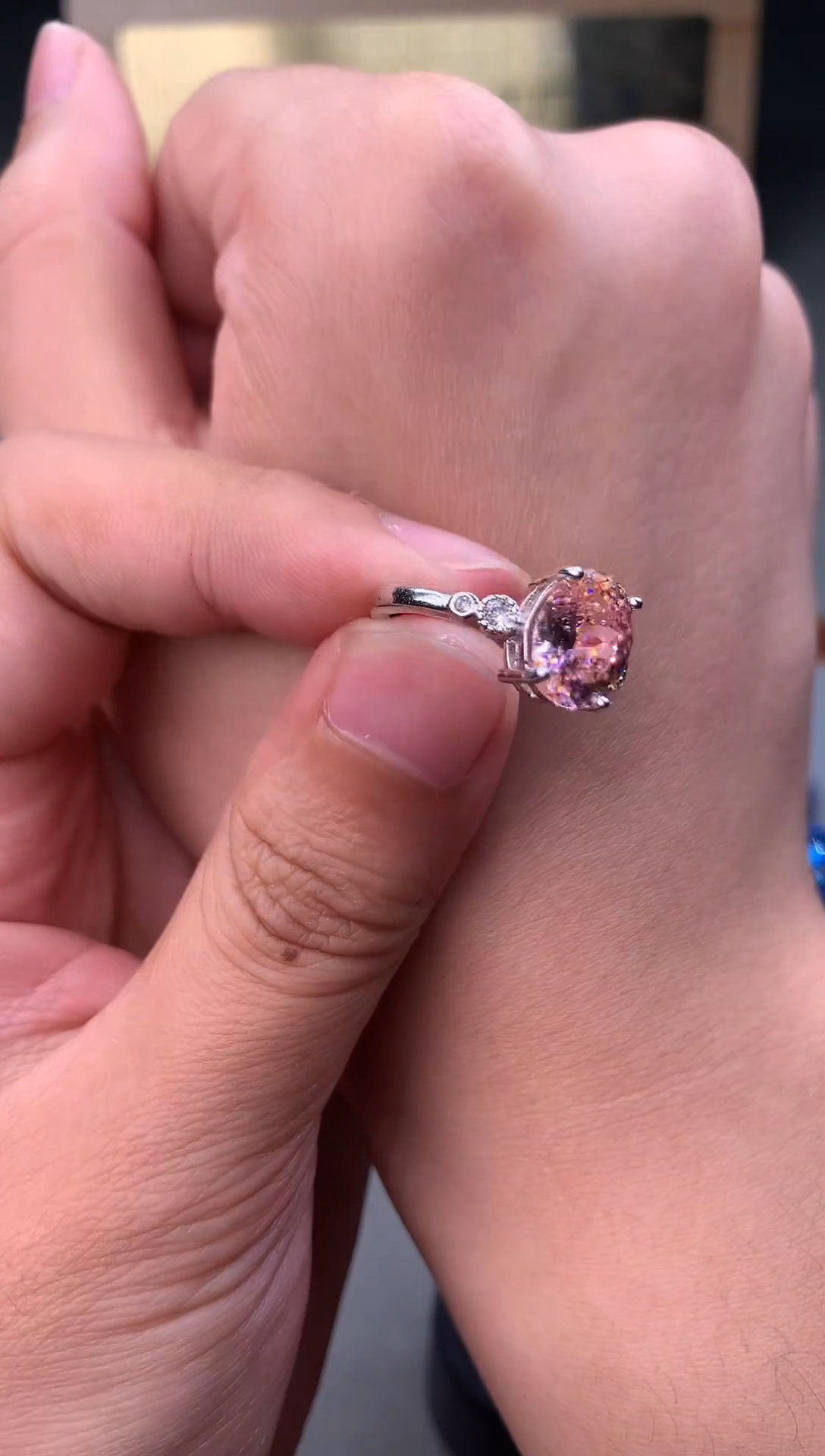 银S925镶嵌戒指双色碧玺1231