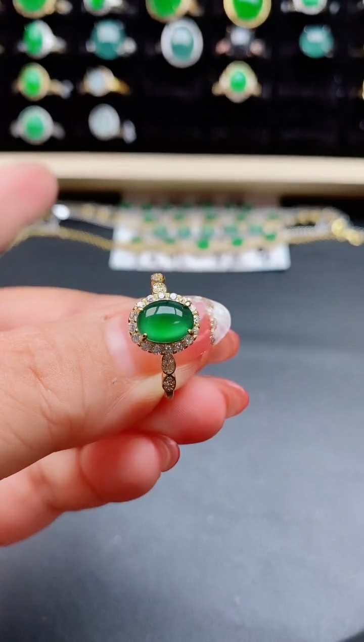 【闪购商品】翡翠戒指银S925镶嵌50850