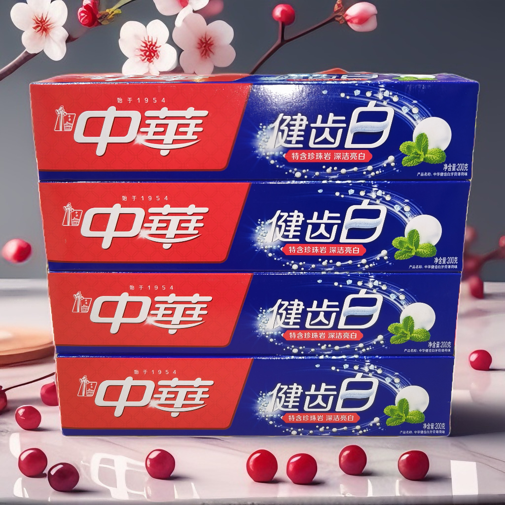 中华健齿白牙膏清新口气去除口臭护龈防蛀学生党好物推荐家庭装