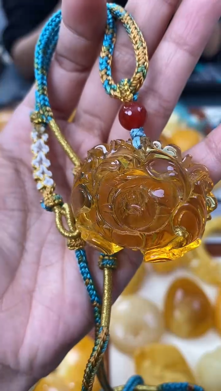 【闪购商品】琥珀裸石未镶嵌天然琥珀蜜蜡牡丹花