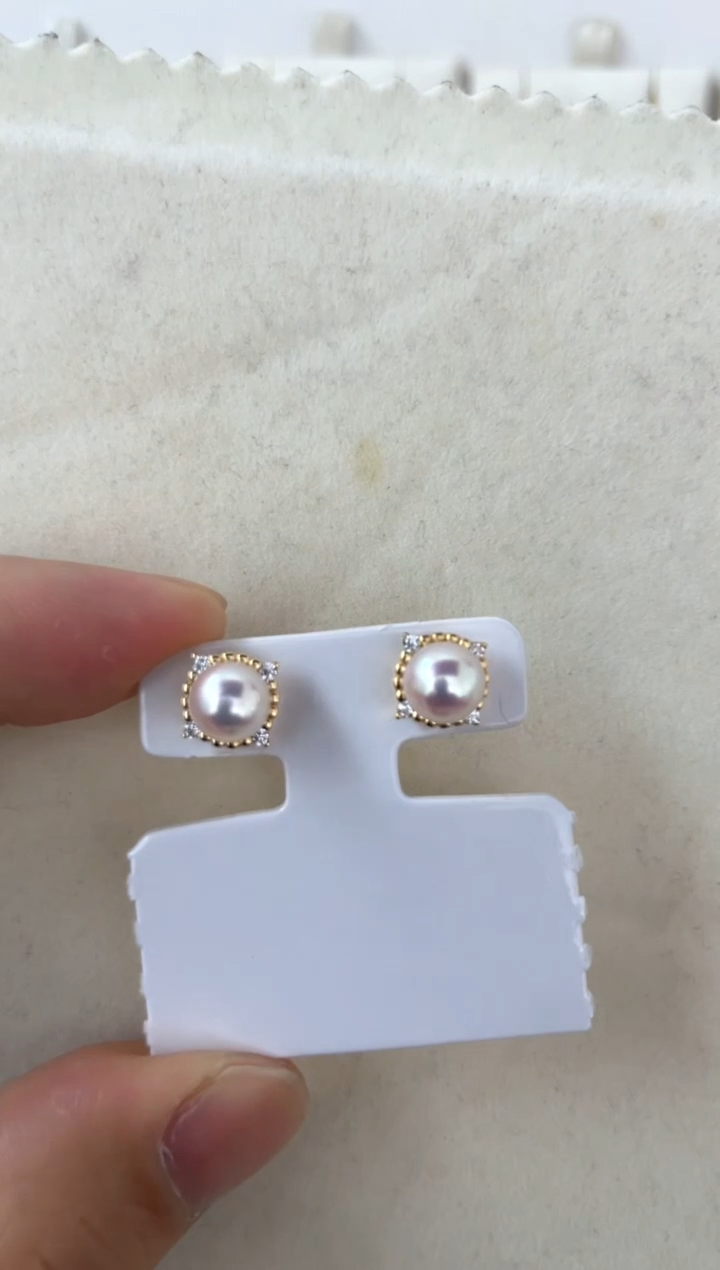 【闪购商品】海水珍珠耳饰银S925镶嵌耳钉