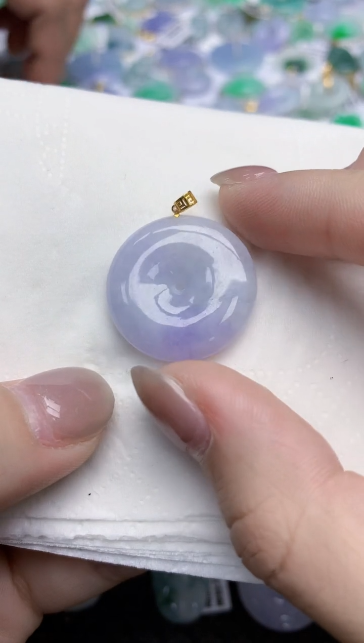 【闪购商品】翡翠颈饰18K金镶嵌天然翡翠A货