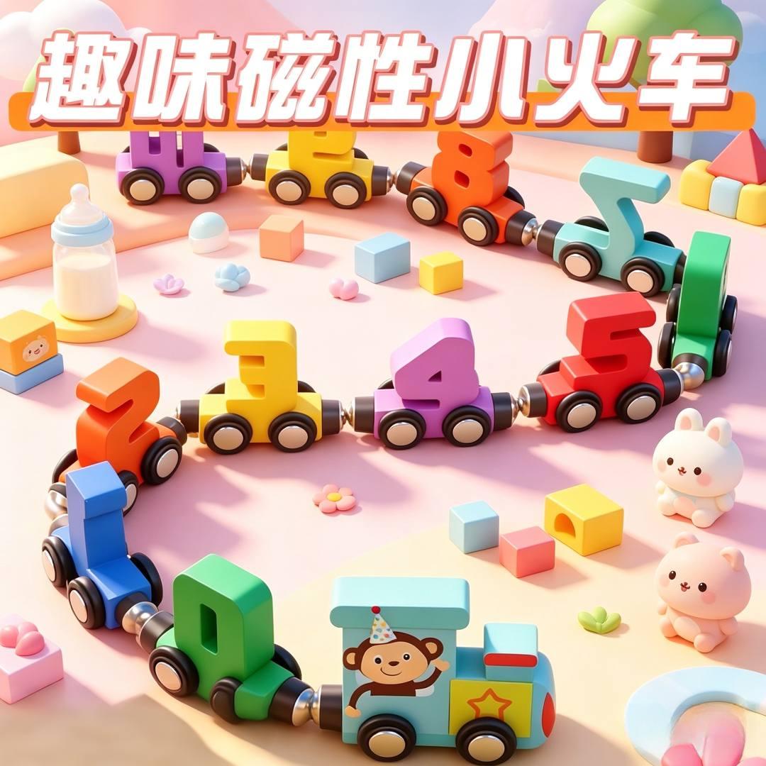 【磁性数字小火车】3-6岁宝宝磁力拼装玩具儿童益智早教数字积木