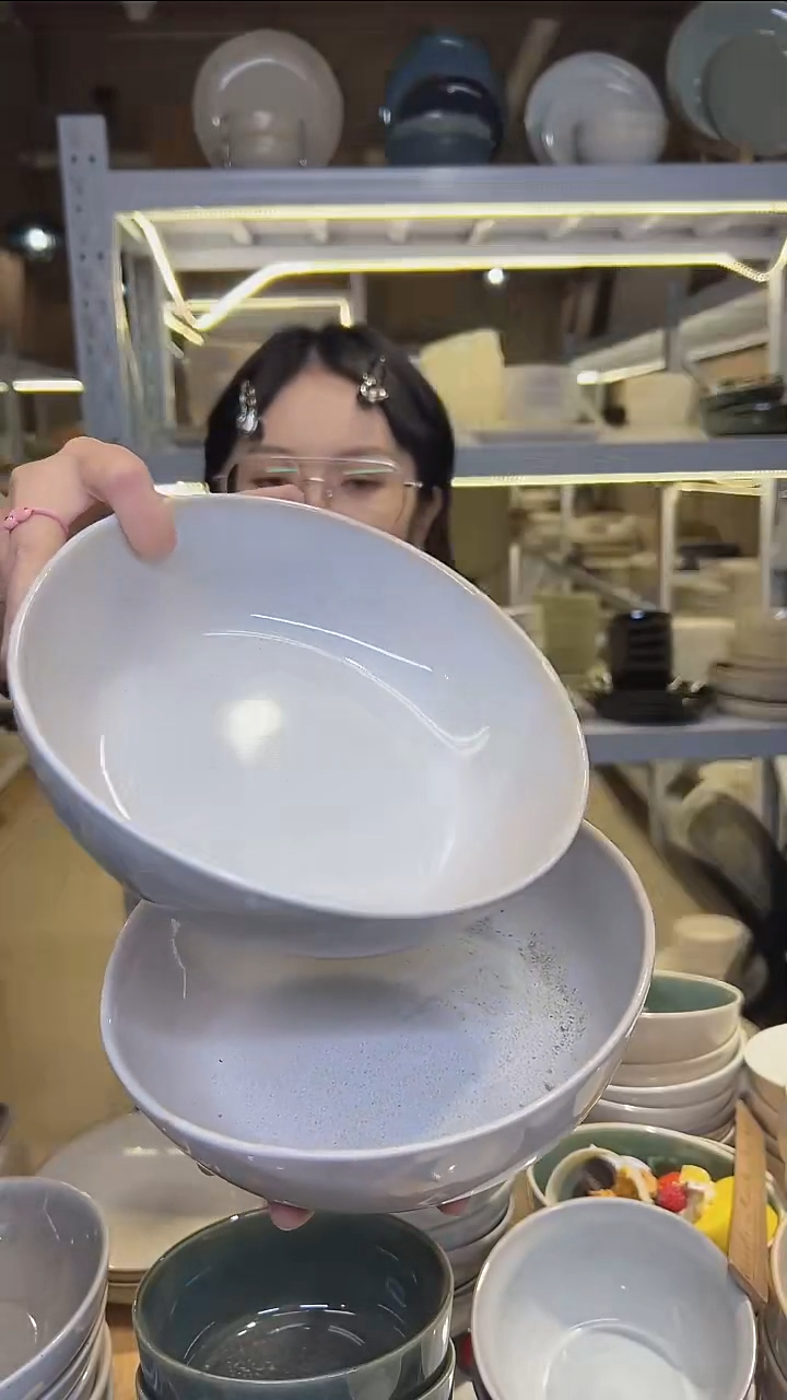 瓷222八寸外贸尾货高温釉下彩陶瓷餐具默认微瑕