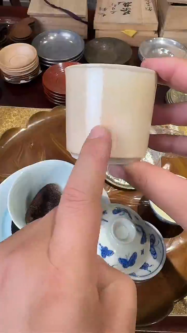 瓷景德镇落灰老柴瑶压手杯