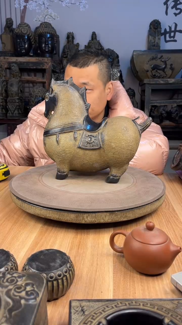 石材青石仿古唐马一只