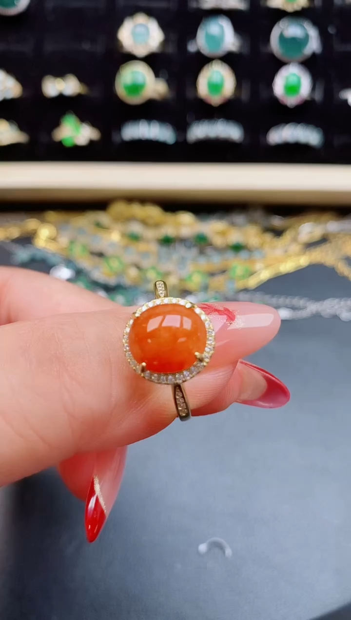 【闪购商品】翡翠戒指银S925镶嵌5080