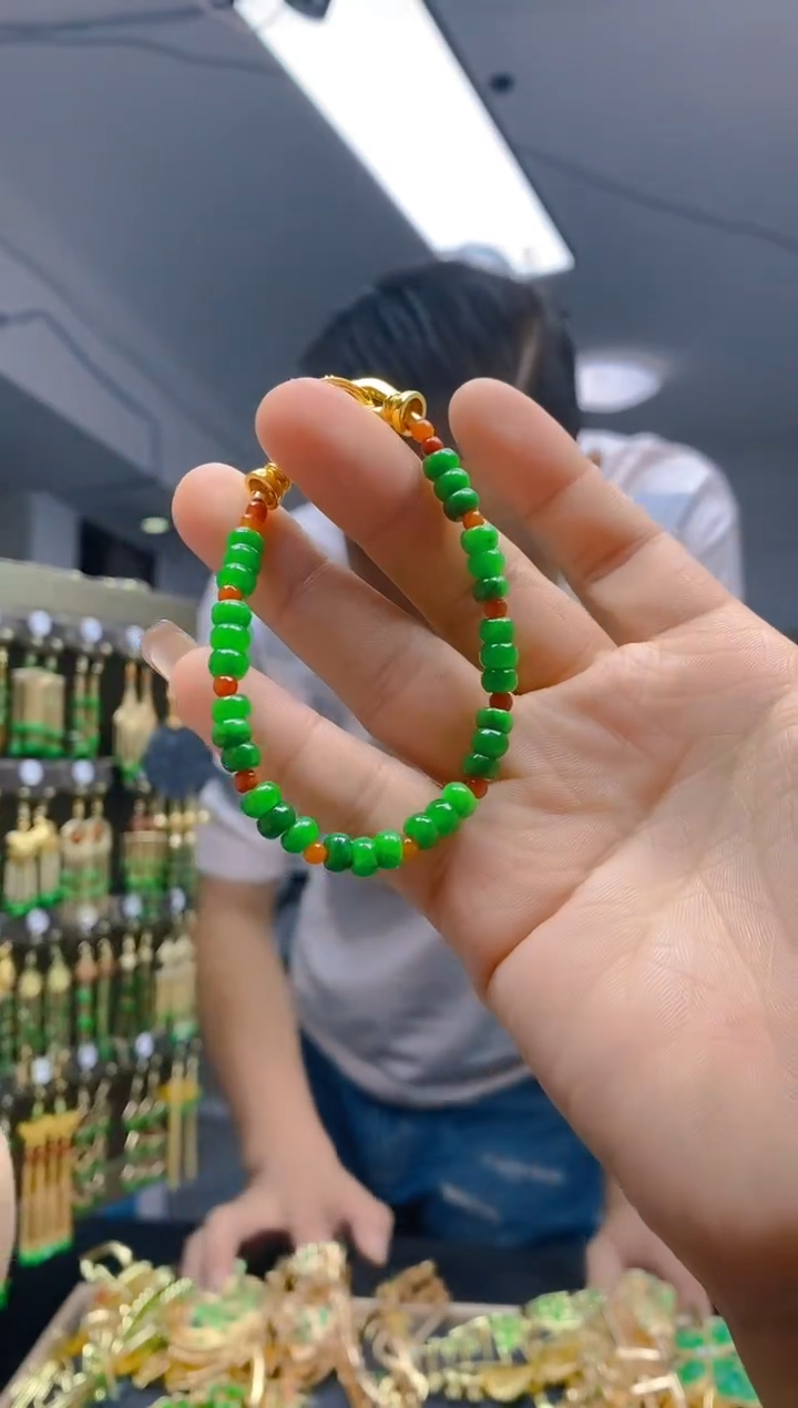 【闪购商品】翡翠耳饰合金0147翡翠手链