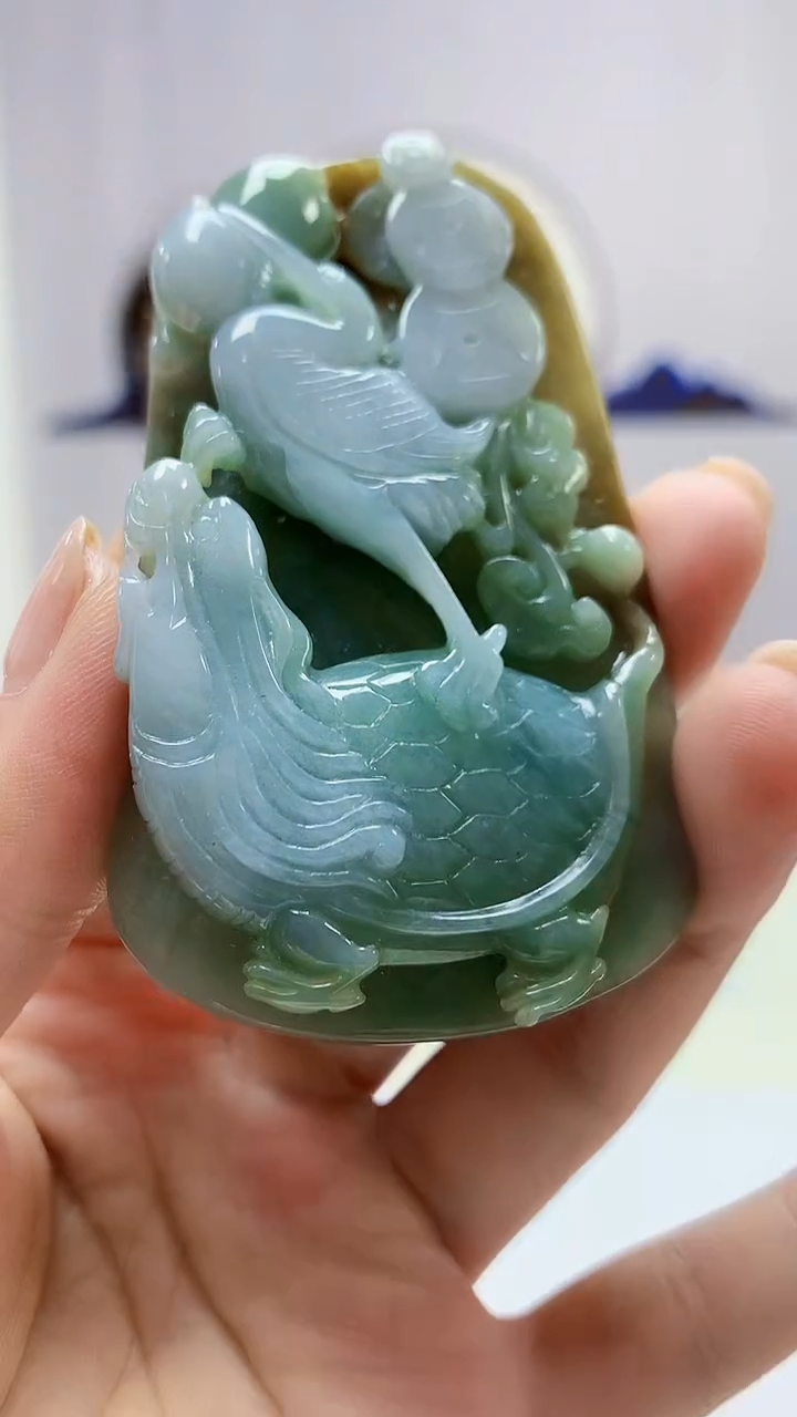 定制翡翠未镶嵌4902ms-毛货92龙龟