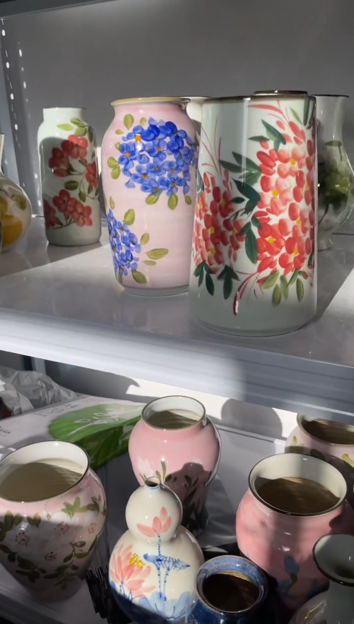 手工艺品琉璃景德镇手绘陶瓷花瓶 