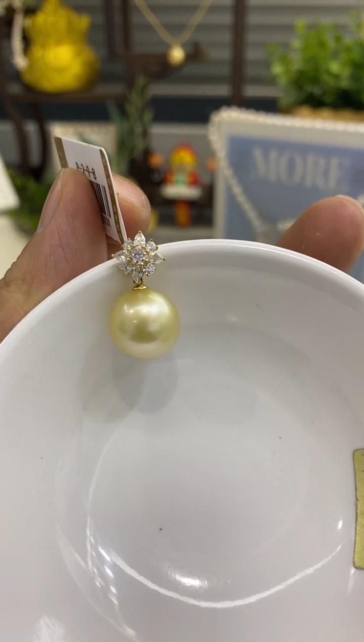 【闪购商品】海水珍珠BG18K金镶嵌珍珠吊坠赠链@@p0169