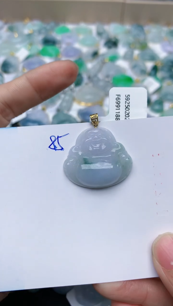 【闪购商品】翡翠颈饰18K金镶嵌天然翡翠A货    85