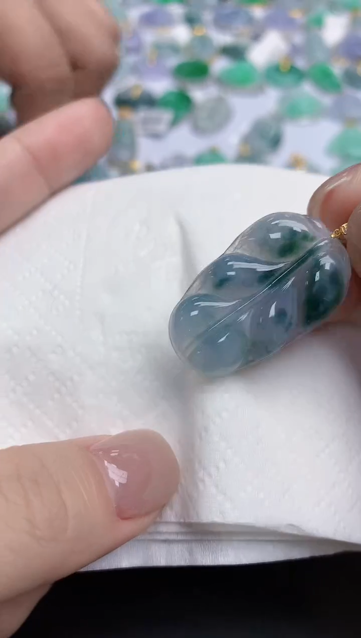 【闪购商品】翡翠颈饰18K金镶嵌天然缅甸翡翠A货