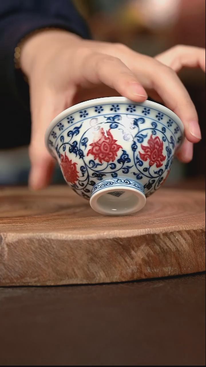 手绘微瑕高温现代瓷  气窑  花心小压70C