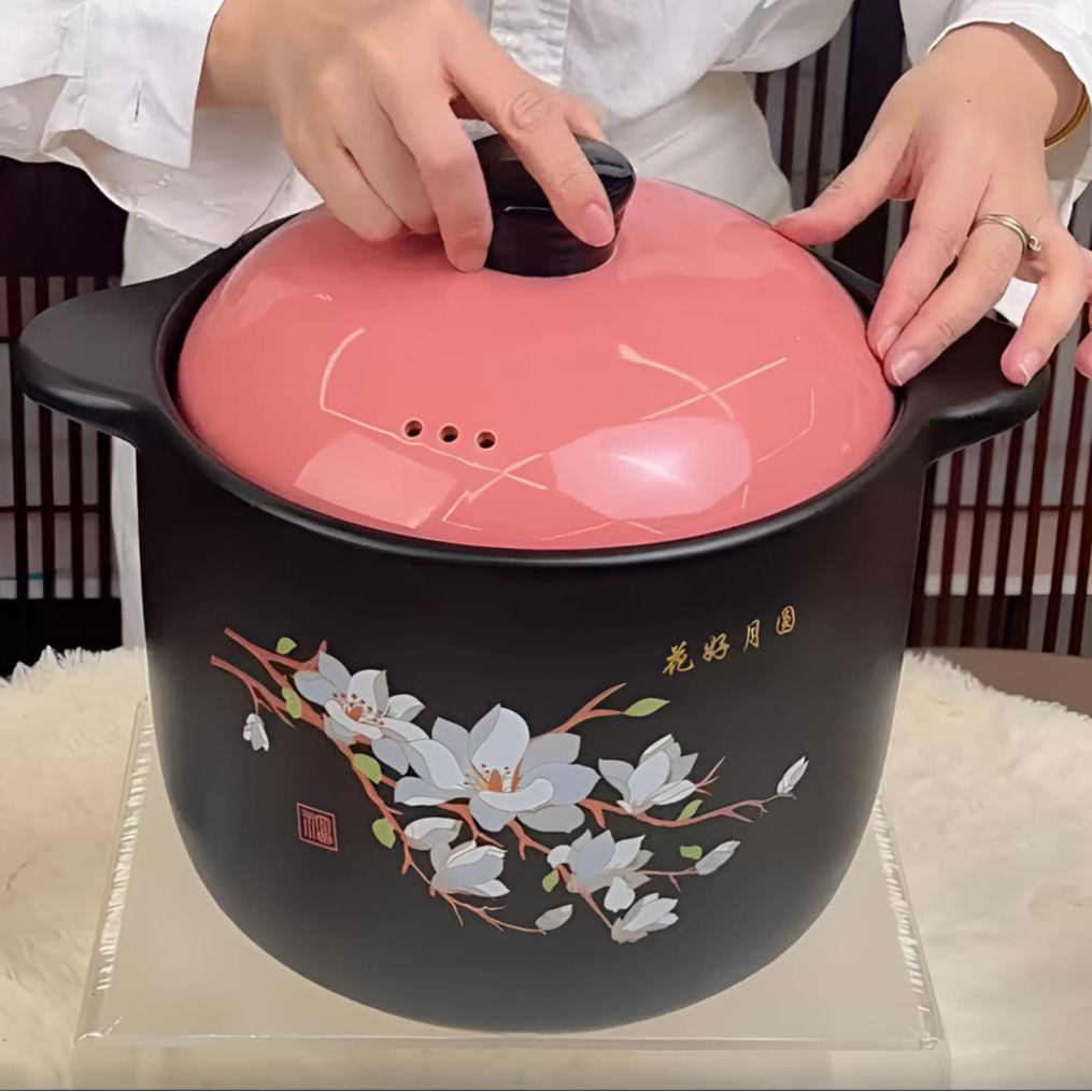 【升级款】7升花好月圆砂锅炖锅干烧不炸不裂耐高温炖汤陶瓷砂锅