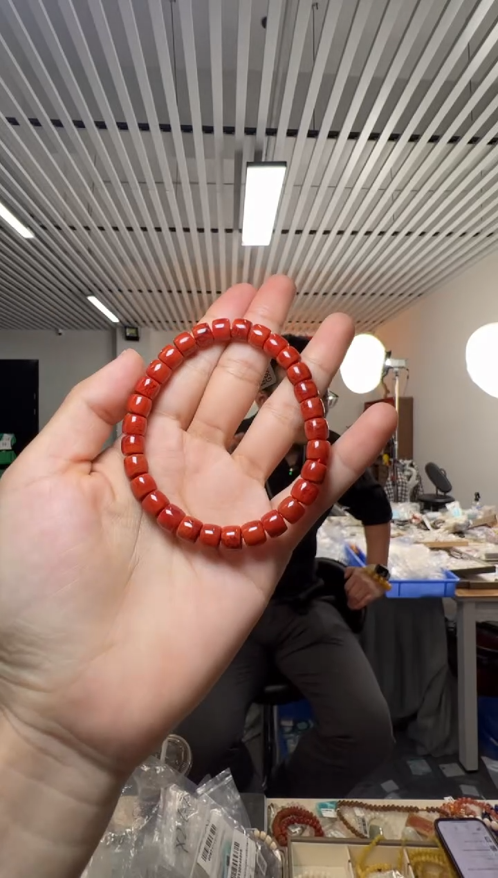 未镶嵌手串南红玛瑙约7mm南红玛瑙直切桶珠单圈