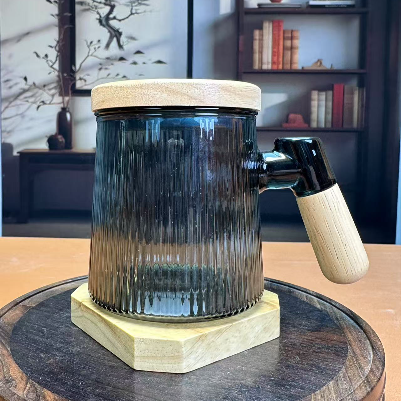 竖条纹烟灰-办公杯WH048