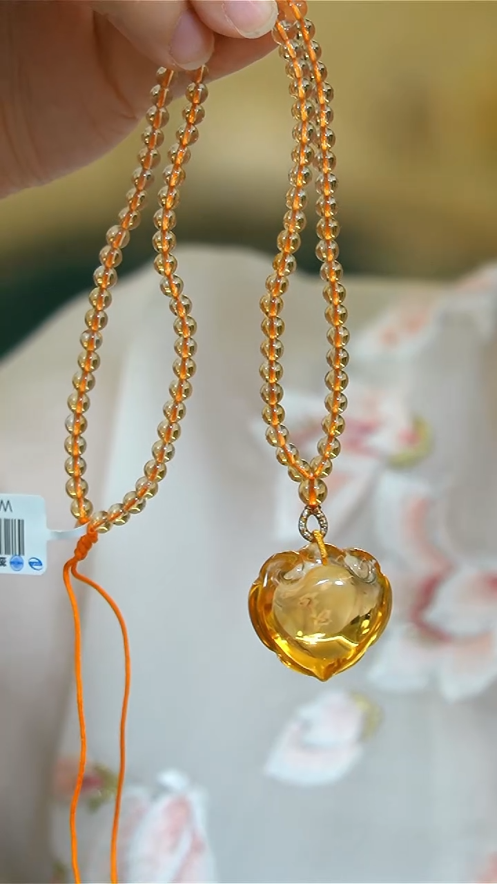 【闪购商品】黄晶项链未镶嵌黄水晶如意项链