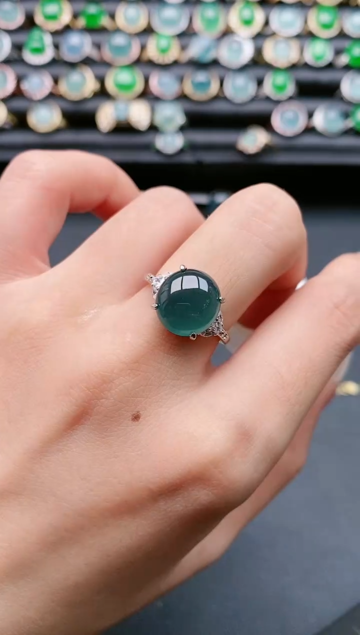 【闪购商品】翡翠戒指银S925镶嵌111111111