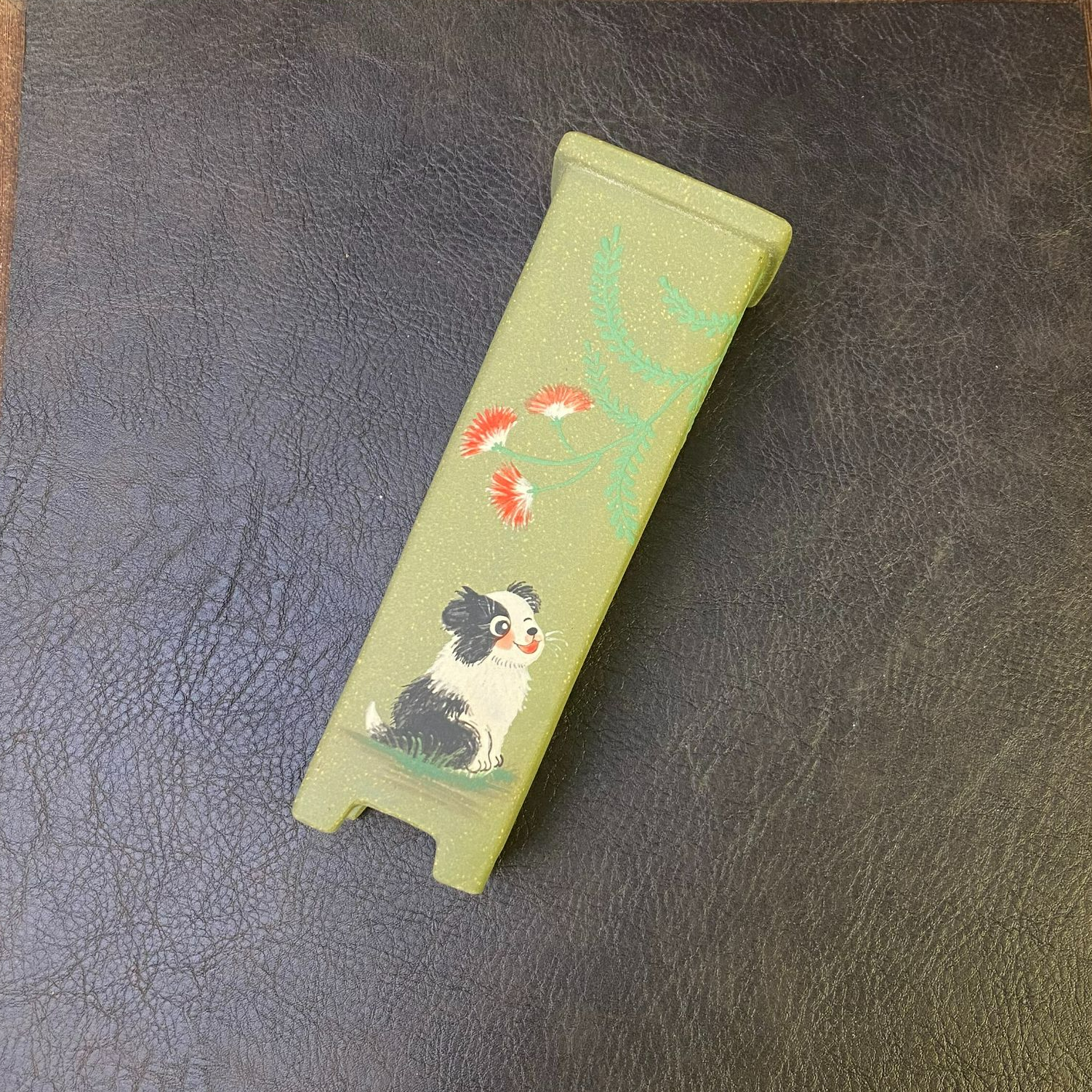 内长5cm-内高16手绘小狗苹果绿紫砂花盆悬崖精品