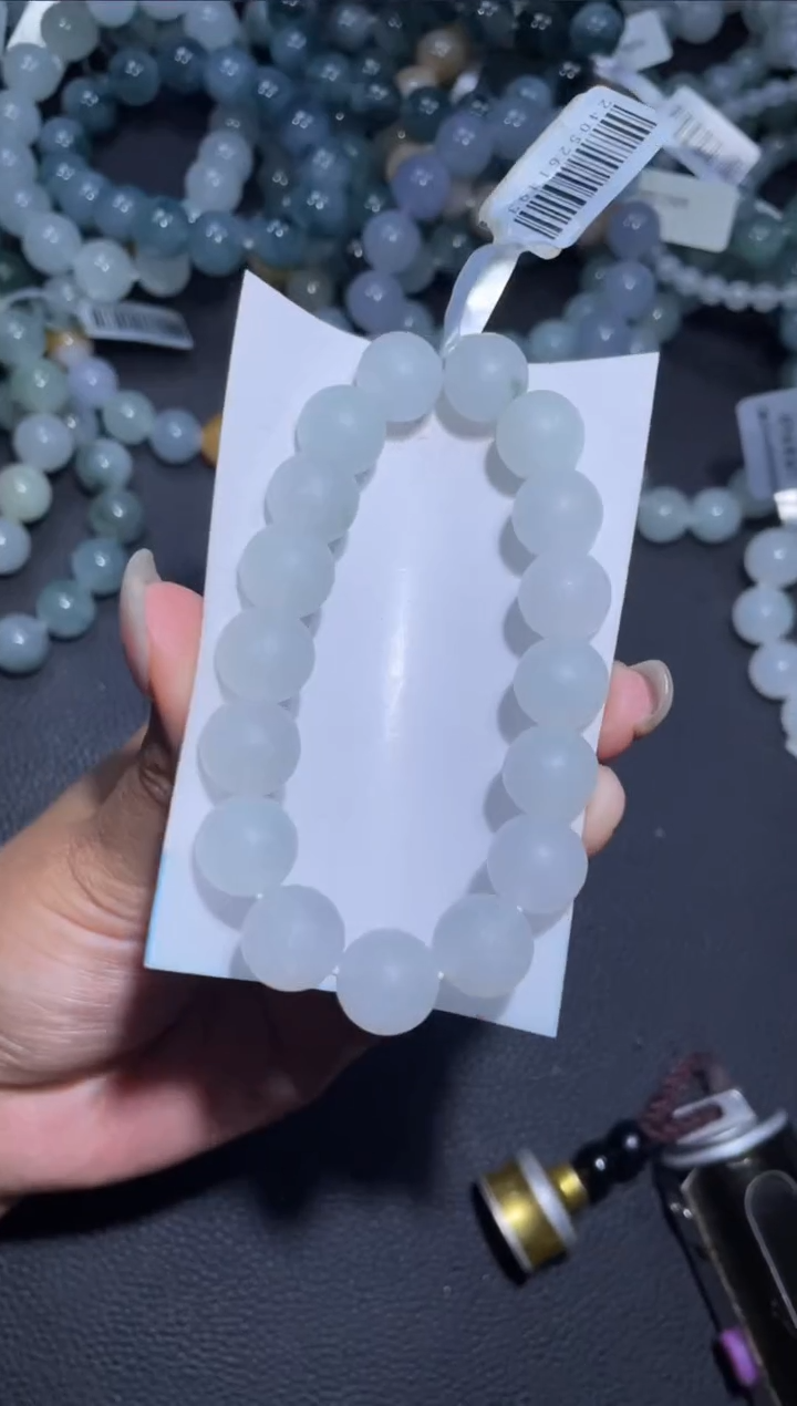 【闪购商品】定制翡翠未镶嵌天然缅甸A货翡翠手串75