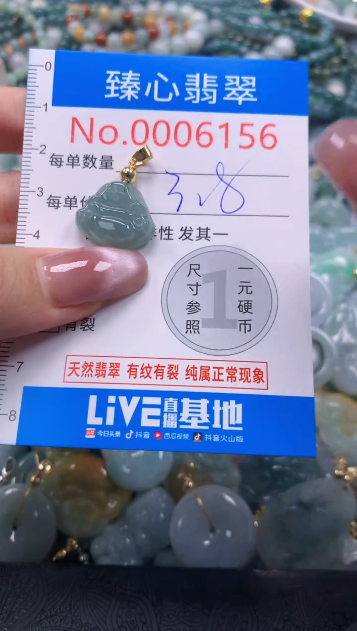 翡翠未镶嵌颈饰含绳0006156
