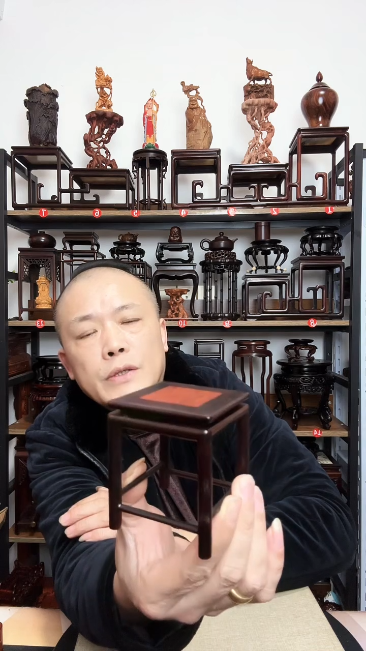 紫砂底座木7正方8高