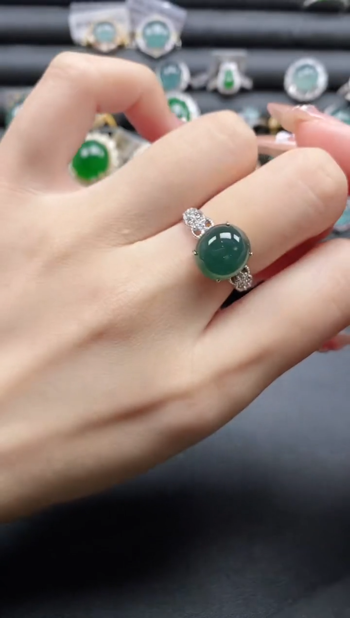 【闪购商品】翡翠戒指银S925镶嵌1111111