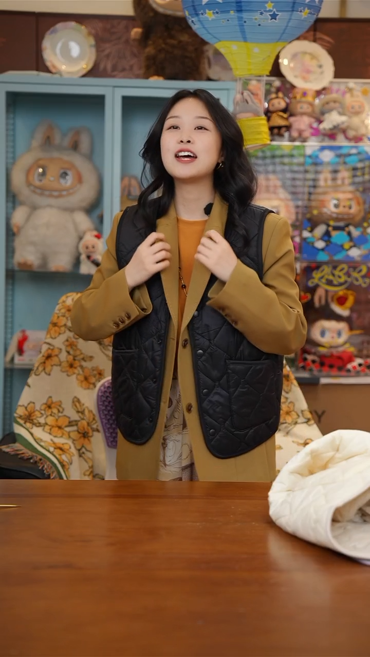 陶149--瑞拉可可轻暖绵羊毛空气马甲-黑色 M(80-110斤   