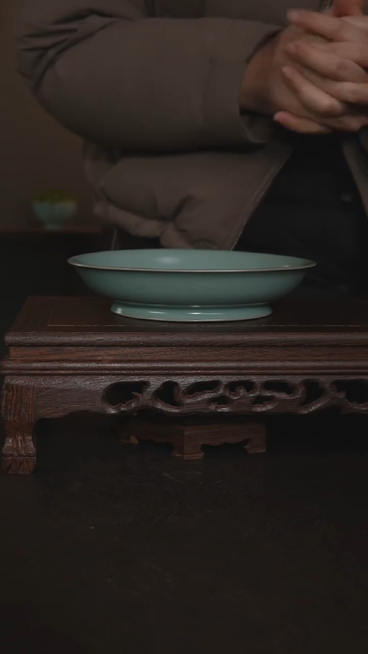 摆件瓷仿古手工寿成盘
