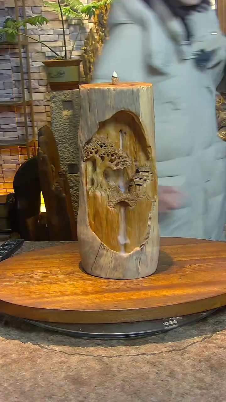 木香樟木山水摆件