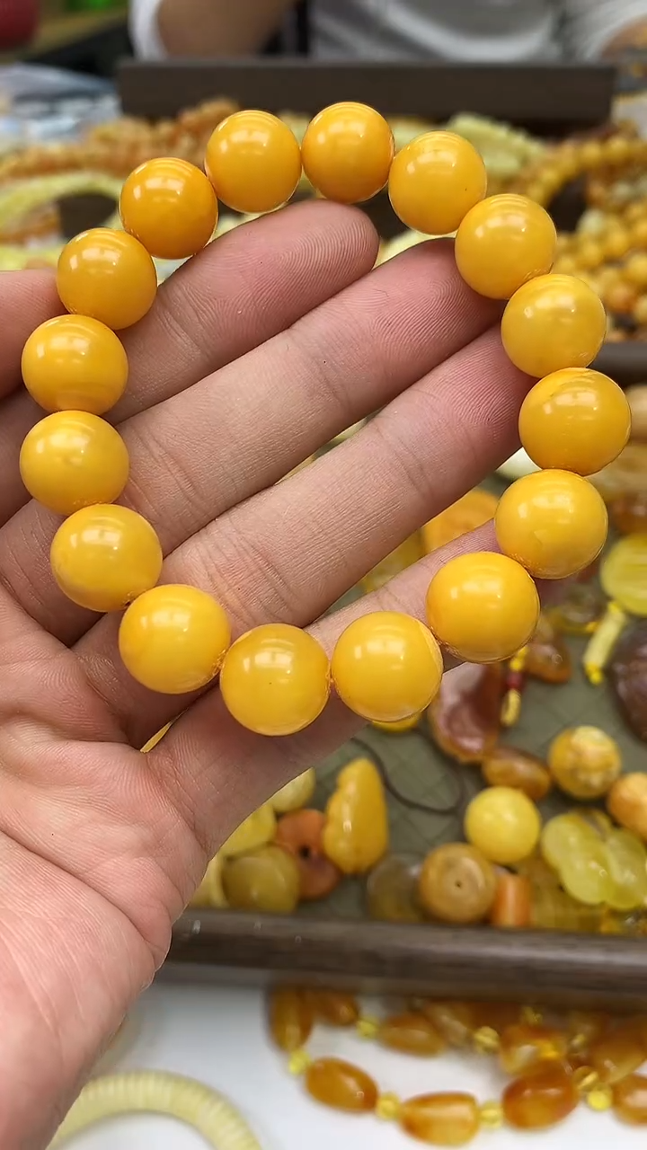 裸石蜜蜡未镶嵌手串12.8